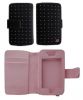Handytasche Leder iPhone 3G mit rosa Punkten TTL309